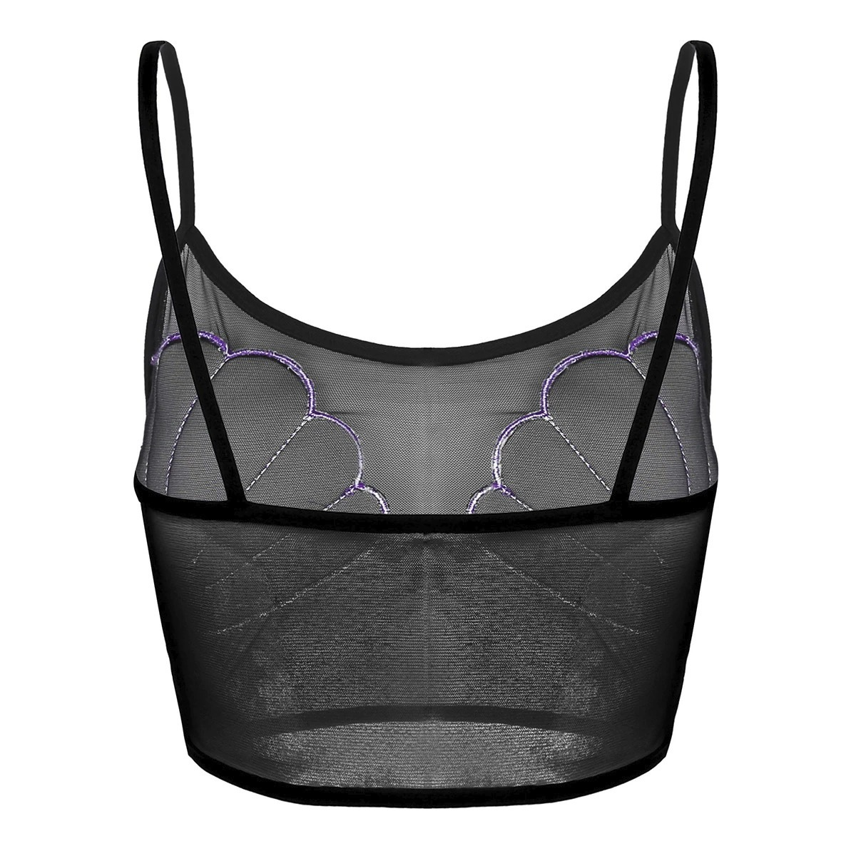 Sexy Women's Crop Top with Shiny Shell / Transparent Mesh Top for Ladies - EVE's SECRETS