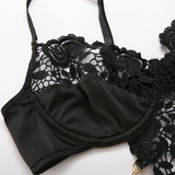 Sexy Women's Lace See Through Set of Bra and Panties / Luxury Black Ladies Underwear - EVE's SECRETS