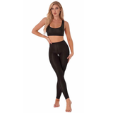 Leggings sexy pour femmes avec accès / camisoles érotiques à col profond / jeu de rôle féminin 2PC Set 