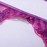 Sexy Women's Purple Underwear Set With Flowers / Erotic Female Transparent Bras - EVE's SECRETS