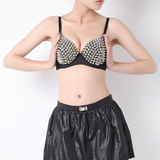 Sexy Women's Rhinestone Cover Bra with Spikes / Alternative Style Clothing - EVE's SECRETS