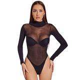 Sexy Women's Transparent Lingerie / Erotic Black Bodysuit for Ladies