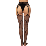 Sexy Women's Underwear / Erotic Mesh Stockings / Black Open Crotch Lingerie - EVE's SECRETS