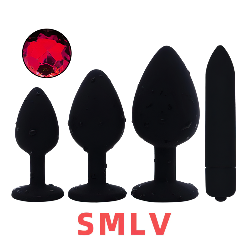 Silicone Anal Plug With G-Spot For Men And Women / Bullet Vibrator Toy / Red Stone Butt Plugs - EVE's SECRETS