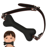 Silicone Dog Bone Gag with PU Leather Straps / Adult Erotic Sex Toy for Ladies - EVE's SECRETS