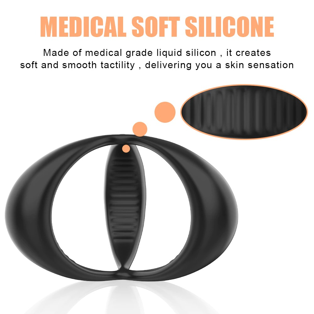Silicone Double Penis Cock Ring for Men / Adult Device Delay Ejaculation Sex Toy - EVE's SECRETS