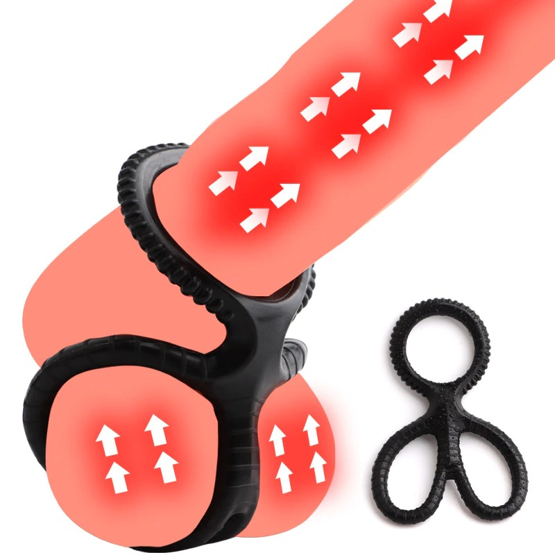 Silicone Three Ring Penis Ring for Men / Cock Ring for Remaining Erect / Adult Sex Toys - EVE's SECRETS