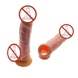 Extension de pénis simulée pour hommes / manchon de pénis en silicone gaufré / jouets sexuels masculins 