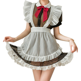 Soft Sexy Cosplay Maid Dress for Women / Erotic Transparent Uniform with Bow