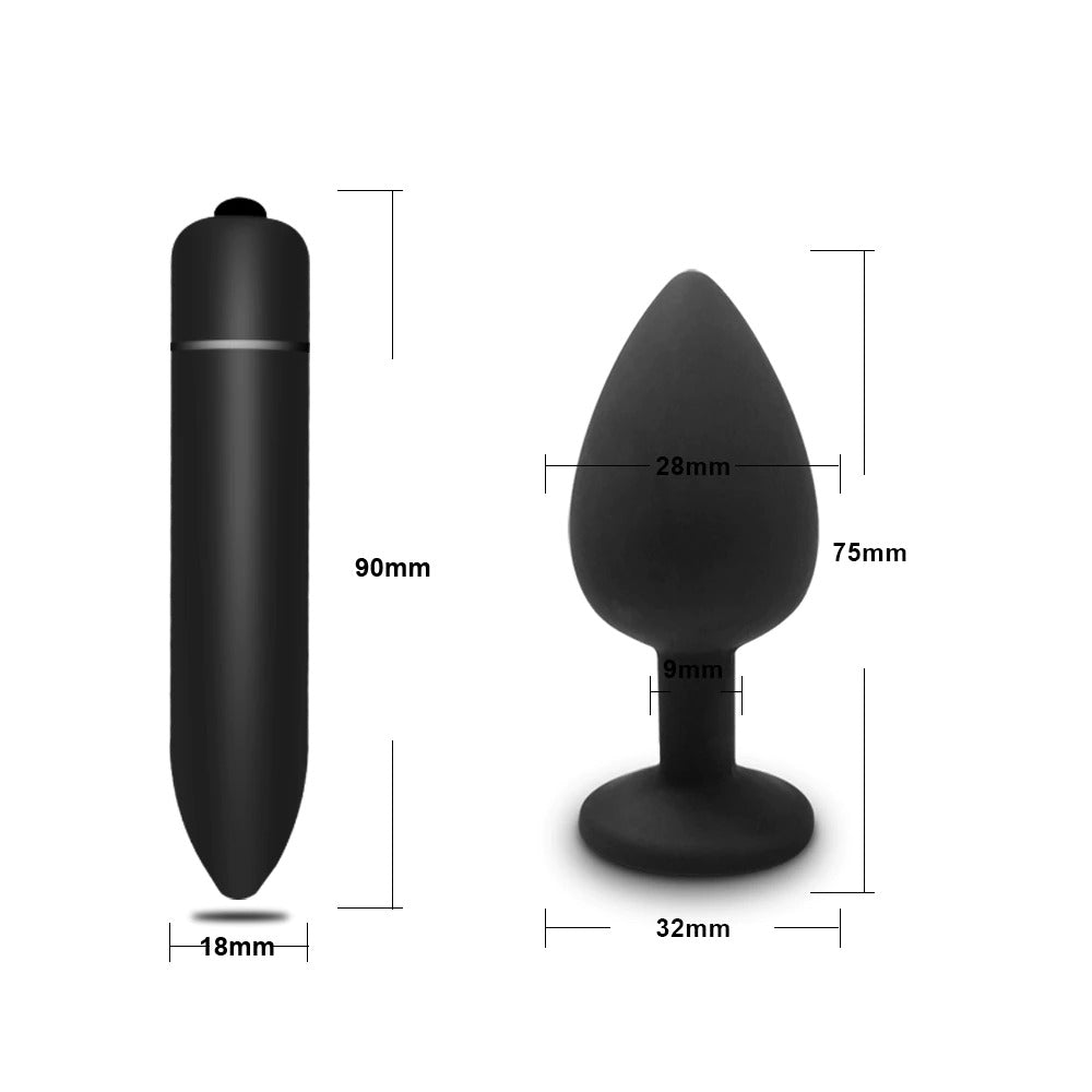Soft Silicone Anal Butt Plug / Prostate Massager / Mini Erotic Bullet Vibrator for Women and Men - EVE's SECRETS