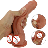 Weicher Silikondildo mit realistischer Vorhaut / Vaginal- und Analsexspielzeug 