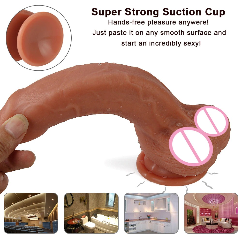 Soft Silicone Dildo With Realistic Foreskin / Vaginal and Anal Sex Toy - EVE's SECRETS