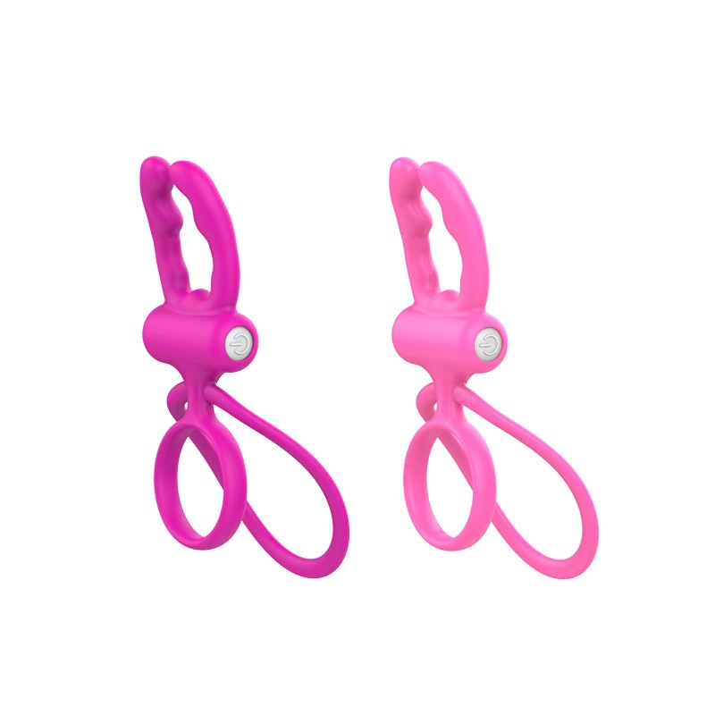 Soft Silicone Dual Cock Ring for Men / Adult Sex Toy with Rabbit Ears for Couples - EVE's SECRETS
