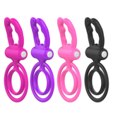 Soft Silicone Dual Cock Ring for Men / Adult Sex Toy with Rabbit Ears for Couples
