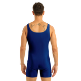 Solid Sleeveless Slim Fit Bodysuit with Round Neck / One-Piece Lingerie Bodysuit for Men - EVE's SECRETS