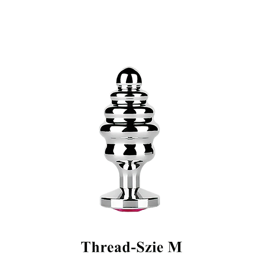 Stainless Steel Butt Plug / Spiral Beads Stimulation / Thread Anal Sex Toy for Adult Couples - EVE's SECRETS