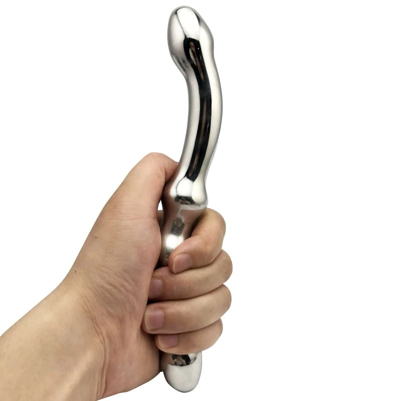 Stainless Steel Double Large Metal Fake Dildo / Anal Beads Prostate Massager G-Spot Stick - EVE's SECRETS