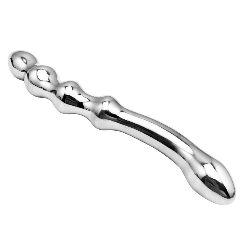 Stainless Steel Double Large Metal Fake Dildo / Anal Beads Prostate Massager G-Spot Stick - EVE's SECRETS