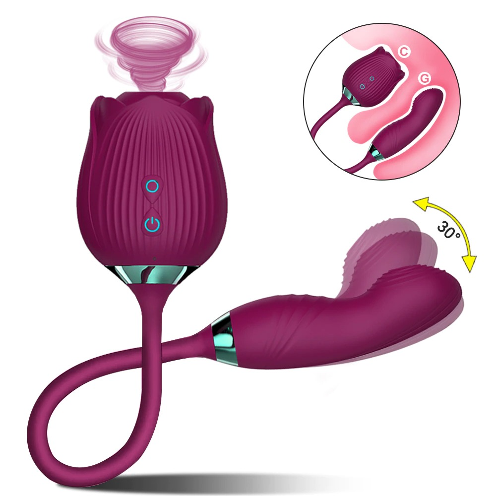 Sucking Vibrator in Form Rose For Women / Dildo and Stimulation Clitoris / Adult Sex Toys - EVE's SECRETS