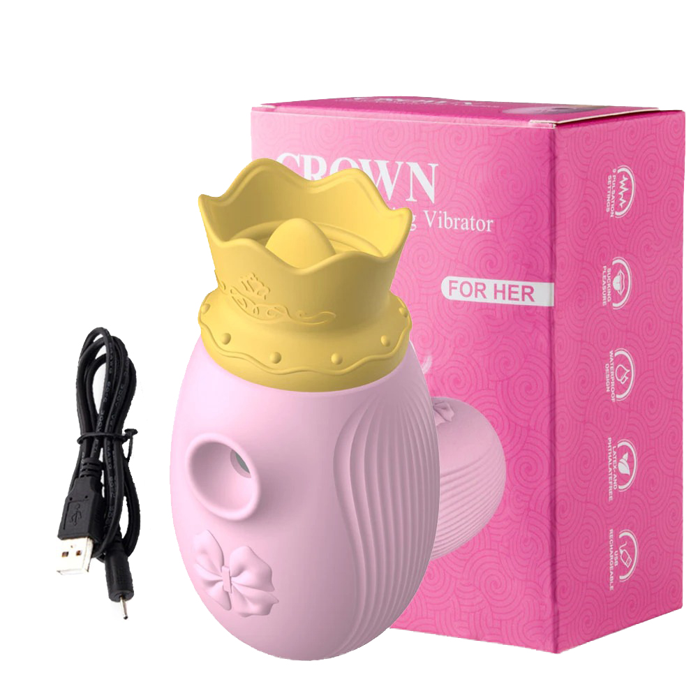 Suction and Licking Clitoral Vibrator / Crown Design Erotic Stimulator for Women - EVE's SECRETS