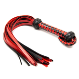 Suede PU Leather Flogger for Adult Sex Games / Red&Black Handmade Flirt Tail - EVE's SECRETS