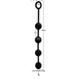Super Huge Anal Beads in Black Color / Anal Dilators in Three Sizes - EVE's SECRETS