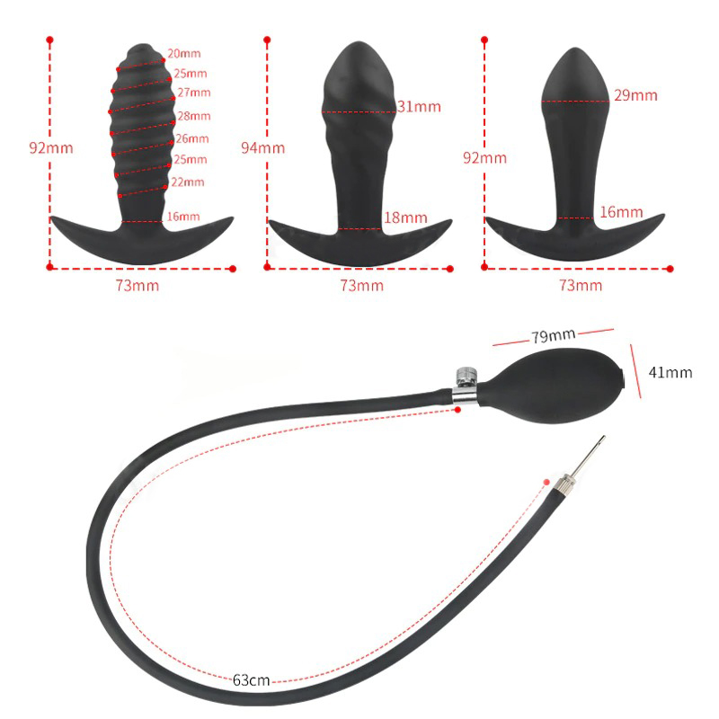 Super Large Double-layer Silicone Inflatable Anal Butt Plugs / Unisex Pump Prostate Massage - EVE's SECRETS