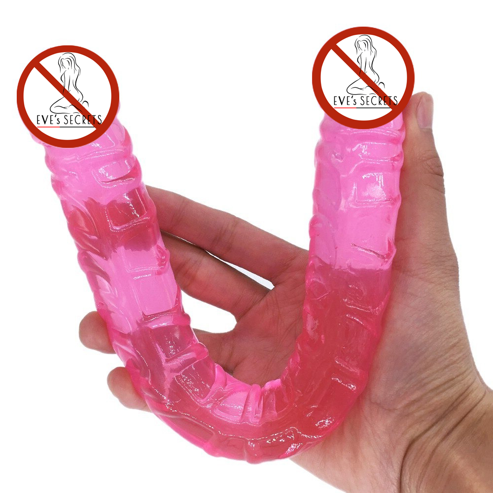 Translucent Double Penetration Dildo / Flexible Soft Vagina and Anal Sex Toys - EVE's SECRETS