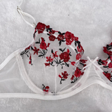 Transparent Women's Lingerie Set / Erotic Underwear with Floral Embroidery - EVE's SECRETS