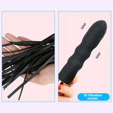 Two-in-One BDSM Slave Whip with Multispeed Vibrator / Fetish Sex Toys for Women and Men - EVE's SECRETS