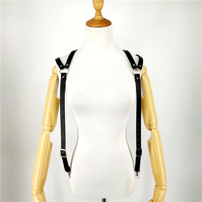 Unique Men's Sexy PU Leather Body Harness / Adjustable Chest Half Suspenders in Fetish - EVE's SECRETS