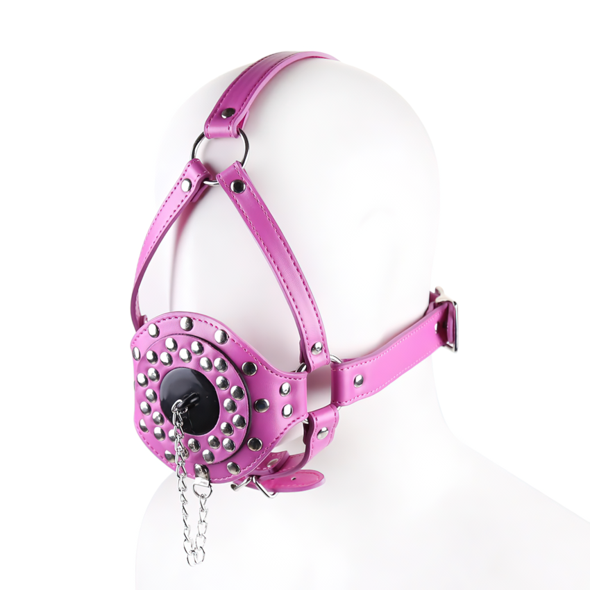 Unisex BDSM Gag With Straps And Plug / PU Leather Erotic Toys With Rivets For Sex Game - EVE's SECRETS