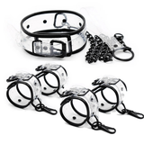 Transparentes Unisex-BDSM-Set für Paare / verstellbares Halsband mit Kette / Sexspielzeug für Erwachsene 
