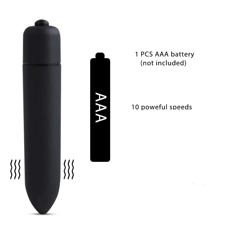 Black Vibrating Anal Plug / Silicone Butt Stimulator with Bullet Vibrator / Adult Sex Toys - EVE's SECRETS