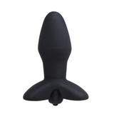 Black Vibrating Anal Plug / Silicone Butt Stimulator with Bullet Vibrator / Adult Sex Toys