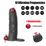 Vibrating Penis Extender with Ring and Clitoral Massage Function / Sex Toy for Men and Couples - EVE's SECRETS