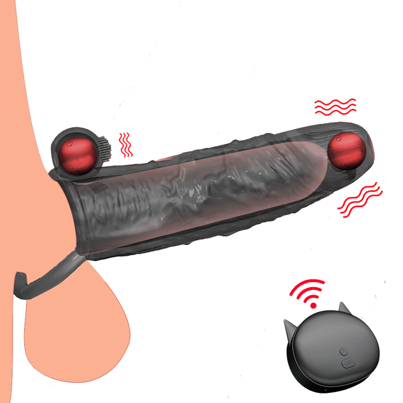 Vibrating Penis Extender with Ring and Clitoral Massage Function / Sex Toy for Men and Couples - EVE's SECRETS