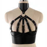 Wide Black Belts for Women / Sexy Bra Garter Belt / Gothic Body Bound Harness / Female Rave Outfits - EVE's SECRETS