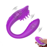 Kabelloser Doppelstimulator aus Silikon / Vibrator für Erwachsene für Frauen / wiederaufladbares Sexspielzeug 