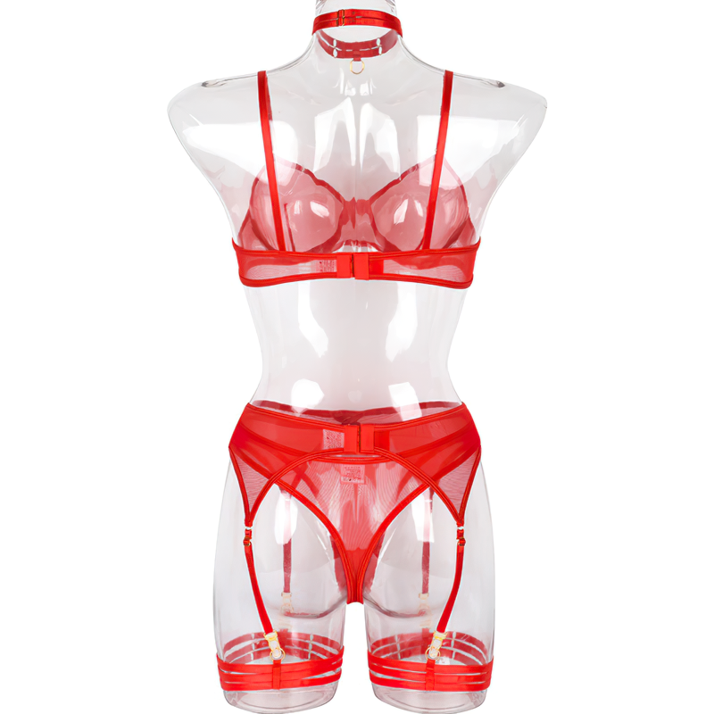 Woman's 3 Pieces Transparent Erotic Underwear / Ladys Bra Garters Brief Sets Lingerie - EVE's SECRETS