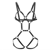 Women Leather Body Harness / Sexy Bondage Bra Suspenders Garter
