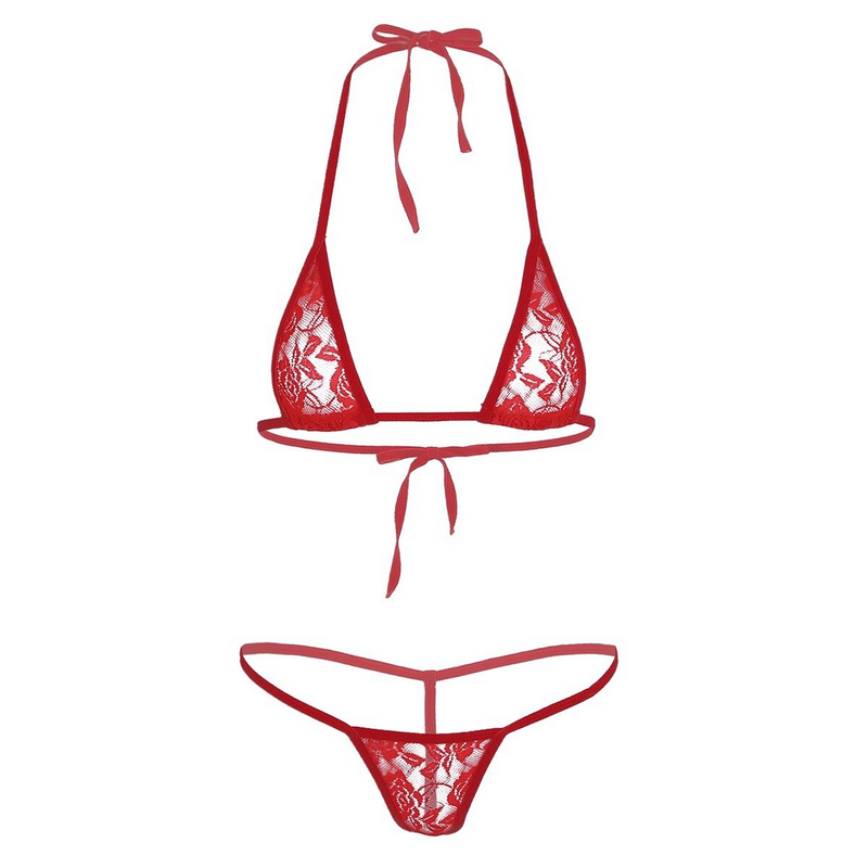 Women Lingerie Transparent Halterneck / Mini Bikini Bra Top With T-back / Sexy Female Underwear - EVE's SECRETS