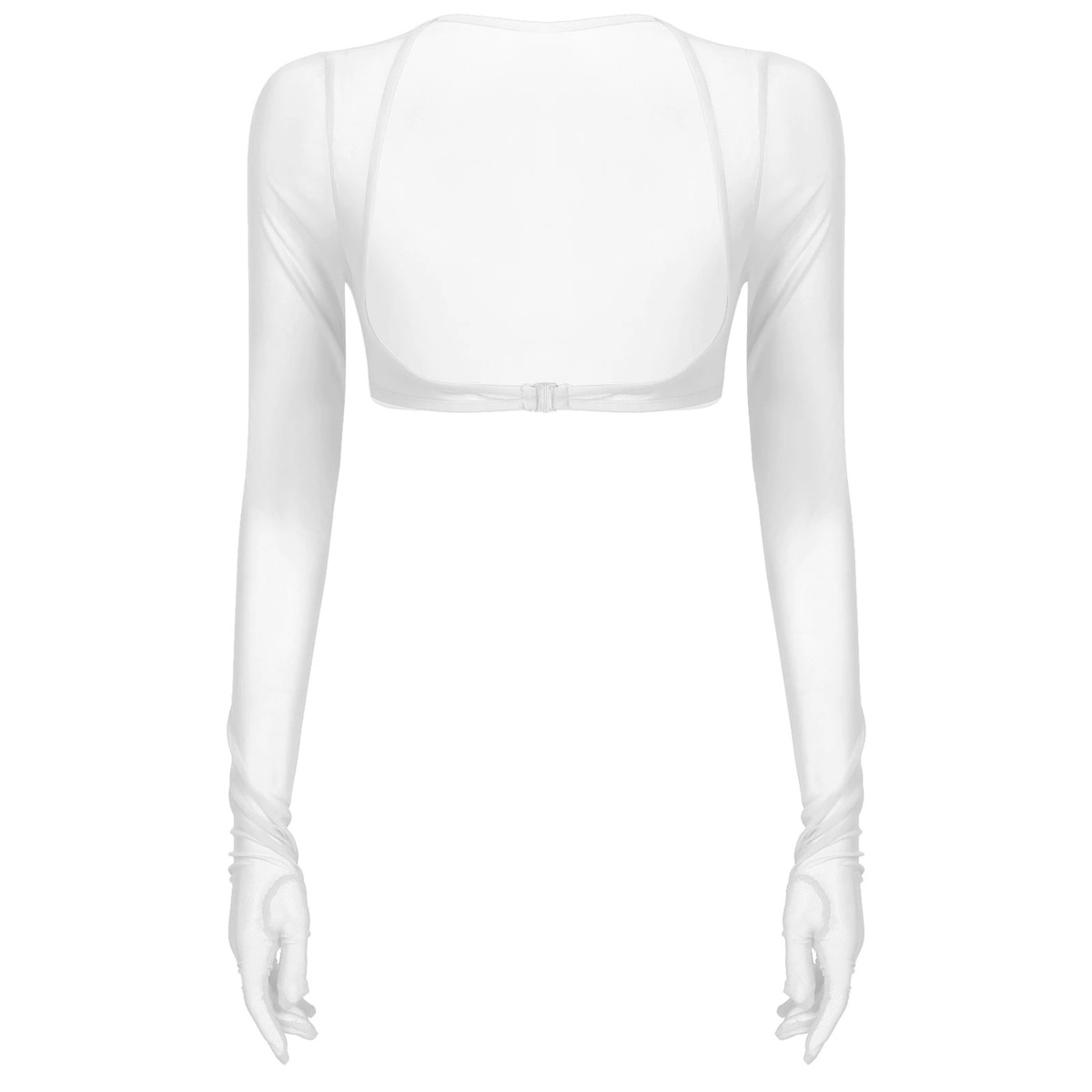 Women See-through Mesh Top / Sexy Transparent Top with Long Sleeve and Open Front - EVE's SECRETS