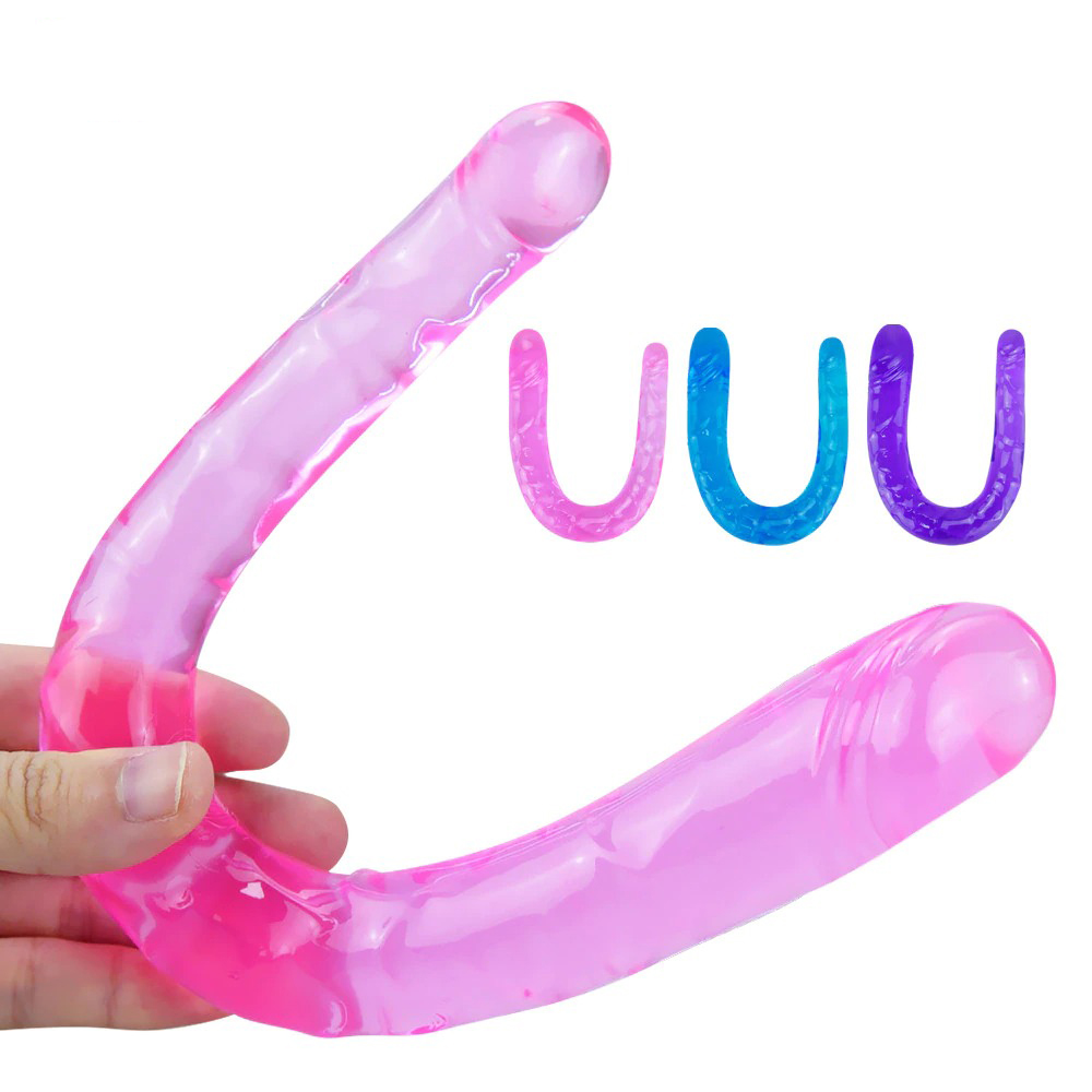Women Soft Double Dildo Masturbator / Adult Jelly U shape Dildo / Vaginal Sex Toy - EVE's SECRETS