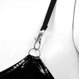 Women Zipper Hollow Out Bra / Shiny Patent Leather Crop Top / Adjustable Straps Sexy Lingerie - EVE's SECRETS