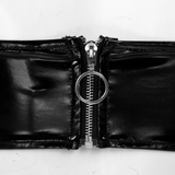 Women Zipper Hollow Out Bra / Shiny Patent Leather Crop Top / Adjustable Straps Sexy Lingerie - EVE's SECRETS