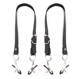 Women's BDSM Bondage of PU Leather / Spreader Straps for Vagina with Clamps