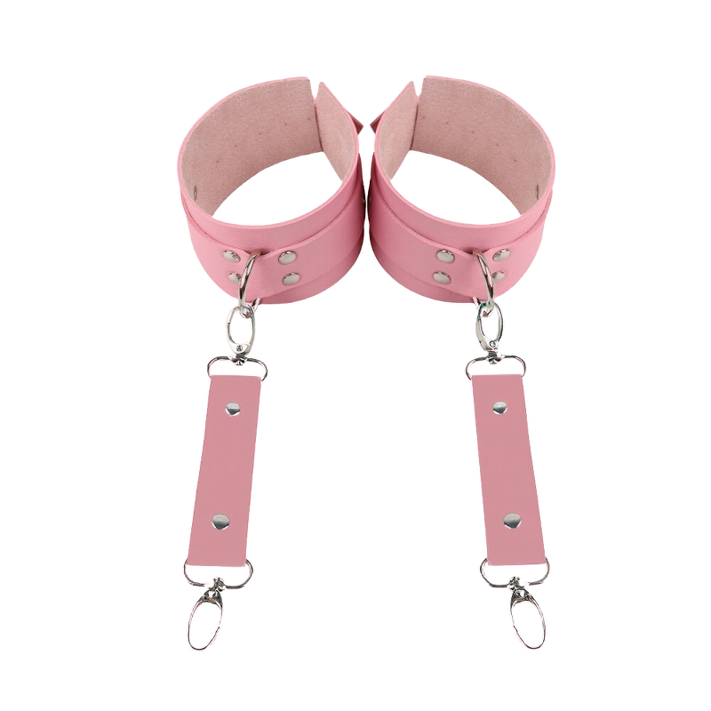 Women's BDSM Handcuffs in Red and Pink Colors / Sexy Faux Leather Bondage Gear - EVE's SECRETS