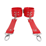 Women's BDSM Handcuffs in Red and Pink Colors / Sexy Faux Leather Bondage Gear