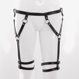 Women's Belt For Stocking Garters / Female Faux Leather Body Harness / Adjustable Body Bondage - EVE's SECRETS